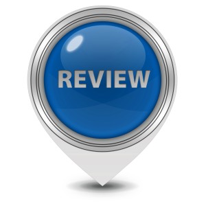 Review pointer icon on white background
