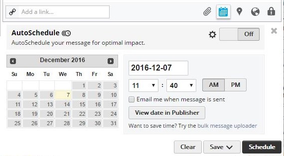 scheduling a hootsuite post